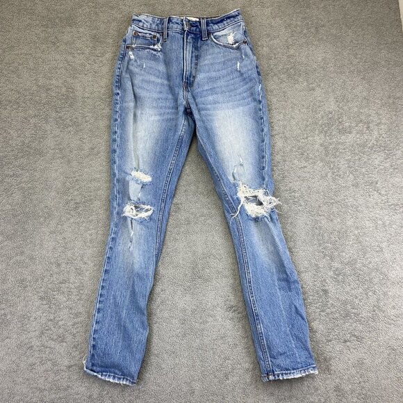 A&F Abercrombie & Fitch The Skinny High Rise Denim BlueJeans Women’s Size 24 00R - Picture 1 of 13